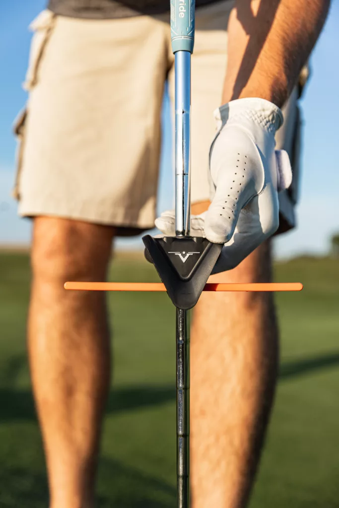 The short game golf training aid from V Plane in use